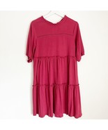 NWT Women&#39;s Knox Rose Babydoll Dress Pink Red Midi Knee Boho Country Large - $30.15 CAD