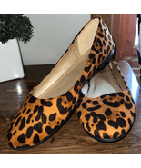 Trary Women&#39;s Animal Print Round Toe Flats Shoes Sz 11 Faux Suede - $12.74