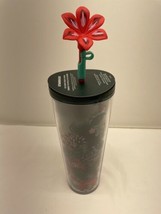 NEW 2022 Christmas Starbucks Tumbler Woodland Berry 24 oz With Flower St... - $21.00