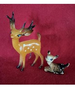 2 Vintage Plastic Deer Sitting &amp; Standing Diorama Floral Arrangement - $169.16 MXN