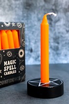 Orange Confidence Pack of 12 Wicca Occult Witch Ritual Spell Chime Candles - $15.99