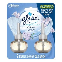 Glade PlugIns Scented Oil 2 Refills, Air Freshener, Clean Linen, Essenti... - $187.93 MXN