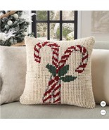 Mina Victory Decorative Pillow Candy Cane Multicolor Christmas 22&quot; x 22&quot;... - $1,174.09 MXN
