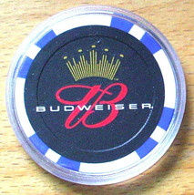(1) Budweiser Beer POKER CHIP Golf Ball Marker - Blue - £6.21 GBP