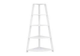 60&quot;H White 4-Tier Corner Bookshelf Bookcase Etagere - Home Office Bedroom - $3,335.42 MXN