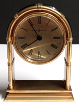 Howard Miller Quartz Mantel Desk Table Brass Plated 6.5&quot;h Clock *Works* - £23.83 GBP