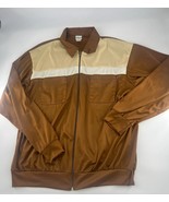Vintage Haband Shirt Mens Extra Large Brown Tan Cream Long Sleeve Full Z... - $19.51 CAD