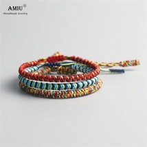 Original Tibetan Buddhist Handmade Knots Lucky Charm Rope Bracelet Bangle Totem - £10.16 GBP+