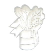 6x Flowers in Jar Fondant Cutter Cupcake Topper 1.75 IN USA FD4526 - £5.97 GBP