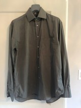 NWOT BARBERINI Gray 100% Cotton Button Down Shirt SZ 42/16.5 Made in Italy - $49.50