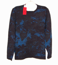 Hugo Boss Blue Black Logo Long Sleeve Cotton Men&#39;s Sweater Size 2XL - $139.89
