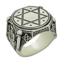 Star of David Sterling Silver 925 Men’s Ring Secret Seal of King Solomon - $148.80