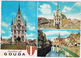 Netherlands Holland Postcard Gouda Churches Canal - £1.77 GBP
