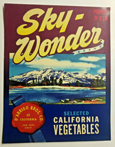 Vintage 1940&#39;s Sky Wonder DArrigo Bros Vegetable Crate Label  (B-2) - £11.76 GBP