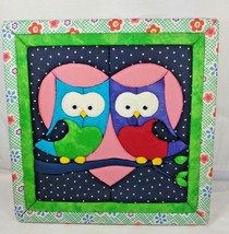 OWLS Decoration Colorful Wall DECOR CHEERFUL Kids Fun Pinks Flower Fabri... - $21.95