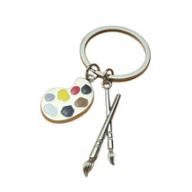 zinc alloy creative gift color palette keychain - £11.02 GBP