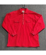 VTG Marlboro Corduroy Jacket Mens Size Large 1/4 Zip Red Oversized Pullo... - $15.47