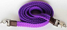 Western Horse Purple Cotton Roping Reins w/ Snaps Barrel Racing Contest ... - $16.60