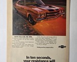 1970 1970 Chevrolet Chevelle SS 396 350 Horsepower Magazine Print Ad - £8.83 GBP