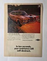 1970 1970 Chevrolet Chevelle SS 396 350 Horsepower Magazine Print Ad - £8.68 GBP