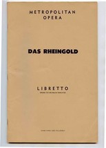 Das Rheingold Metropolitan Opera Libretto Richard Wagner - £14.09 GBP
