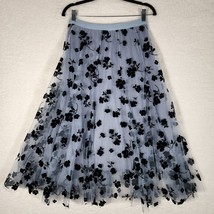Chicwish Skirt Fairy Whimsical Embroidered Flowers Mesh Tulle Midi Size ... - $559.36 MXN