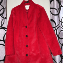 Coldwater Creek Beautiful Red Faux Fur Warm Coat Women’s Size 10P - £49.91 GBP