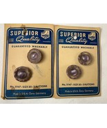 Vintage SUPERIOR Quality  Gold Lustered Lavender Glass Buttons  Eyes Flo... - $185.32 MXN