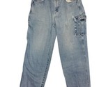 Vtg Y2K Fubu Carpenter Jeans Mens 34×32 Blue Light Acid Wash Distress JN... - $28.50