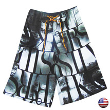 Nwt Letters Summer Beach Men&#39;s Swimwear Trunks Slim Fit Board Shorts Size S - £6.46 GBP