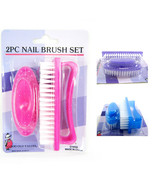 2 Pc Nail Cleaning Brush Set Manicure Pedicure Fingernail Salon Tool Bat... - £10.58 GBP