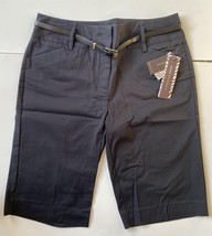J105 Dana Buchman Size 6 Bermuda Shorts w/ Belt - Black - New  - £15.21 GBP