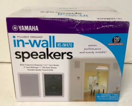 NEW Yamaha NS-IW470WH 6-1/2&quot; 3-Way In-Wall White Sound Speakers Pair 40W - $117.51