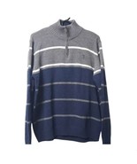 US Polo Assn Knit Sweater Mens Size Large Quarter Zip Grey Blue - £12.43 GBP