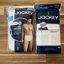 2X Jockey Classic Men&#39;s Tall Man Classic Brief White Size 42 Two Packages Of 2 - £26.86 GBP