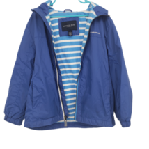 London Fog Jacket Boys/Girls Size 7 Blue Hooded Full Zip Lined - £14.37 GBP