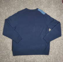 Tricots St Raphael Sweater Men XL Blue Colorblock Patchwork Pullover Ribbed Neck - £14.32 GBP