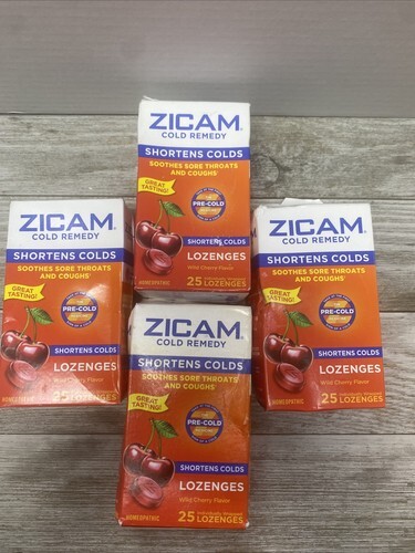 4 Zicam Cold Remedy Shortens Cold Wild Cherry Lozenge  25ct Ex 26 Damage Box