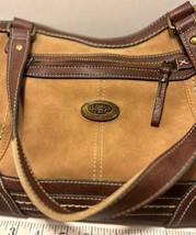 BOC Brown/Tan Neutral Suede Handbag and Wallet - $28.05