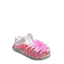 Wonder Nation Girls Clear Jelly Sandal Shoes Size 8 With Pink Flower NEW - £8.38 GBP