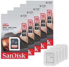 5 x SanDisk Ultra 16GB SDHC SDXC SD Class 10 Flash Memory Card Camera + ... - $57.20