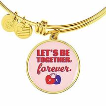 Express Your Love Gifts Let&#39;s Be Together Forever Circle Pendant Bangle Stainles - £32.39 GBP