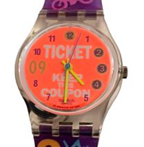 Swatch Ticket Keep This - LK129 Vintage 1992 - Working w Fresh Battery - $50.25