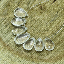 Rock Crystal Quartz Faceted Pear Beads Briolette Natural Loose Gemstone ... - £4.27 GBP