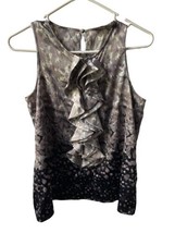 The Limited Womens Sleeveless Blouse  Size XS Print Ruffle Flowy Classic Dressy - £8.96 GBP