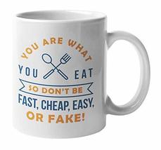 Make Your Mark Design Don&#39;t Be Fast on What You Eat Ceramic Healthy Saying Coffe - £15.57 GBP+