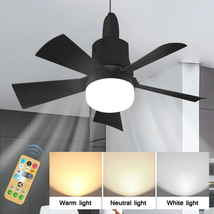 LED Ceiling Fan with Light Remote Control Dimmable 30W E27 Base Modern S... - £23.26 GBP+