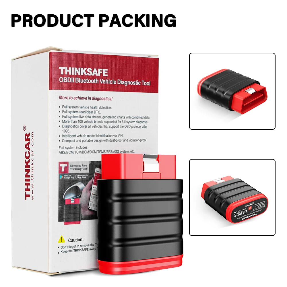 Thinkcar Thinksafe OBD2 Bluetooth Scanner Code Reader Car All System Scan 5 Rese - £118.07 GBP