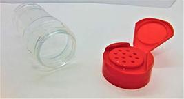Medium 4 OZ Clear Plastic Spice Container Bottle Jar With Red Cap- Set o... - £7.17 GBP