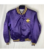 VTG Los Angeles Lakers Purple Satin Jacket 1987 Champs Men&#39;s L Button Sn... - $285.83 CAD